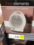Compact 2000w fan heater