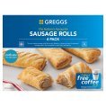 Iceland - Greggs Sausage Rolls/Cheese & Onion Rolls - x2 + free coffee voucher