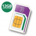 3 PAYG 4G Trio Data SIM Pack Incl. 12GB Data