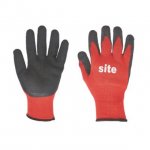 Site Toughgrip builders gloves (or) Dextrogrip Nitrile foam-coated gloves (RED / BLACK) Large