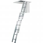 Sliding Loft Access Ladder 3 Section with handrail