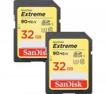 SANDISK Extreme 32gb SD Card - TIWN PACK (free next day)