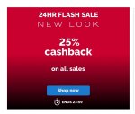 25% cashback on all sales Quidco at New Look