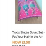 Trolls single duvet set