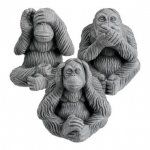 Charlie dimmock ceramic monkeys (hear no evil, speak no evil, see no evil)