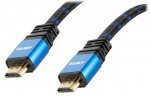 Xenta Flat 2 Metre HDMI Cable with Blue Braided Cable 3D/4K
