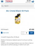 50 pack of black Bic cristal pens