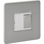 Screwless Flat Brushed Steel Fused Spur 13A 13A Switched