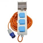 Electric hookup for camping or caravanning
