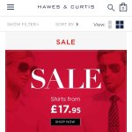 Hawes And Curtis Reduced Shirt Sale