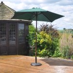 2.4m Hardwood Green parasol with 1yr warranty and good reviews in time for weekend