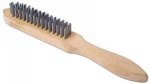 2 pack wire brushes with wooden handles