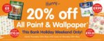 20% off ALL Paint & Wallpaper