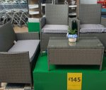 Grey 4 Piece Rattan Garden furniture set