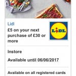 Lidl - £5 back on purchases of £30.00 or more with Nationwide Simply Rewards