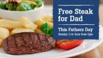 Beefeater Deals 25% off food bill until 4th June plus free steak on Fathers Day