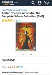 Avatar: The Last Airbender, The Complete 3-Book Collection [DVD] amazon prime or &pound;5.31 non prime