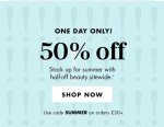 50% off everything at ELF make up orders