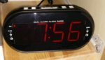 Sainsburys, large led alarm clock with radio, 2 alarm setting, led dimmer and battery backup