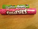 Pink smarties and Fruit pastilles tubes