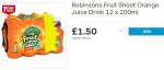 Iceland 7 Day Deal Robinsons Fruit Shoot Orange/Apple & Blackcurrant Juice Drink 12 x 200ml - £1.50