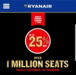 Ryanair sale! upto 25% off