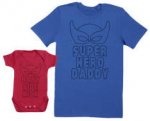 Father & Baby Matching Tee & Bodysuit sets - Babyosaurus / Daddyosarus or Superhero Daddy / Baby Side kick