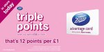 TRIPLE POINTS instore and online starts TODAY on over £30.00 spend / £50 online @ Boots