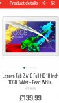 Lenevo tab 2 A10 full HD