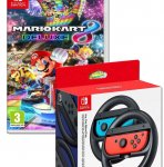 Mario Kart 8 Deluxe + Nintendo Switch Joy Con Wheel Pair with code C&C