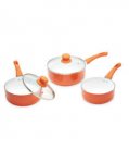 Crofton Ceramic Coated Pan Set Orange or Blue