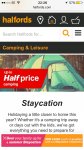 Upto 50% off camping items at Halfords C&C