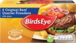 Birds Eye Original Beef Quarter Pounders with Onion (4 per pack - 454g)