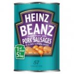 2 heinz 400g tins of spaghetti bolognese, hoops, beans and sausage, macaroni