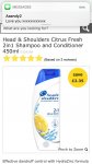 Head & Shoulders Citrus Fresh 2in1 Shampoo and Conditioner 450ml