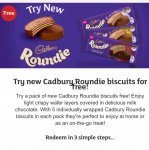Free Cadbury Roundie biscuits online