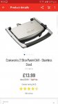 Cookworks 2 slice Panini Grill- Stainless