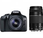 CANON EOS 1300D DSLR Camera with 18-55 mm f/3.5-5.6 & 75-300 mm f/3.5-5.6 Lens plus £20 cash back