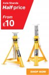 Halfords 2 Tonne Axle Stands or 3 Tonne Stands £12