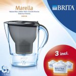 Brita Marella Water Filter Jug (Grey) + 3 Cartridges