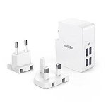 Anker USB Charger 27W 4-Port USB Wall Charger with travel plugs Sold by AnkerDirect