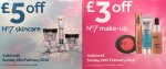 No7 Vouchers now Live - £5 off Skincare and £3 off Makeup - When you spend £4+ instore at Boots