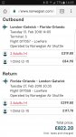 Gatwick- Orlando each - 2 adults and 1 child for a total price of £822