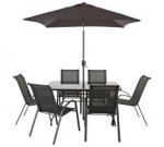 6 Seater Patio Furniture Set inc Parasol