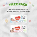 Free pack of Huggies baby wipes