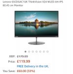 Lenovo x24 IPS @ Amazon Sold by Laptop Outlet UK