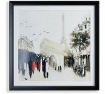 Framed Parisian Cafe Scene Canvas