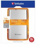 Verbatim 500GB Store 'n' Go 2.5 Inch USB 3.0 External Hard Drive - Silver