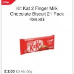 21x 2 finger kit Kat chocolate bars