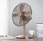 Tesco 12" Metal Desk Fan Copper C&C
